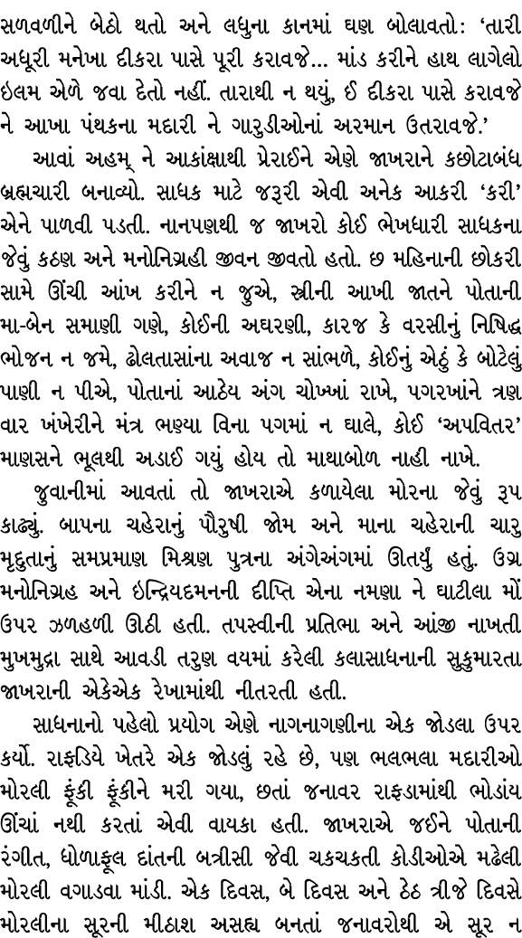 સળવળીને બેઠો થતો અને લધુના કાનમાં ઘણ બોલાવતો : ‘તારી અધૂરી મનેખા દીકરા પાસે પૂરી કરાવજે… માંડ કરીને હાથ લાગેલો ઇલમ એળ...
